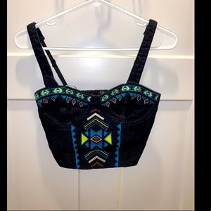 Tribal print crop top